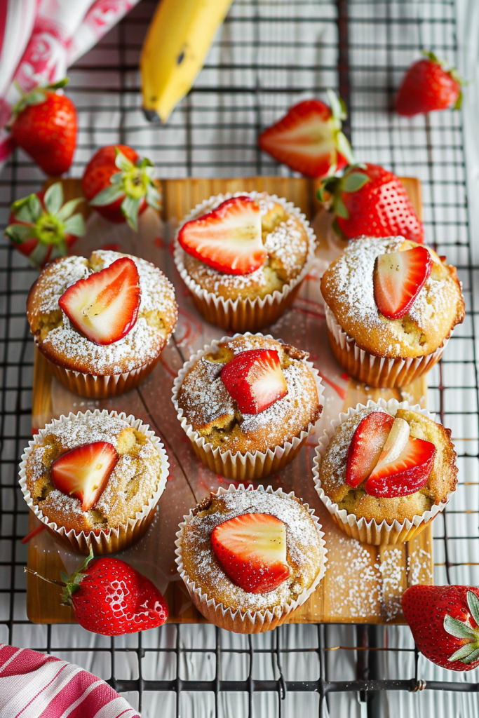 Delicious Healthy Strawberry Banana Muffins