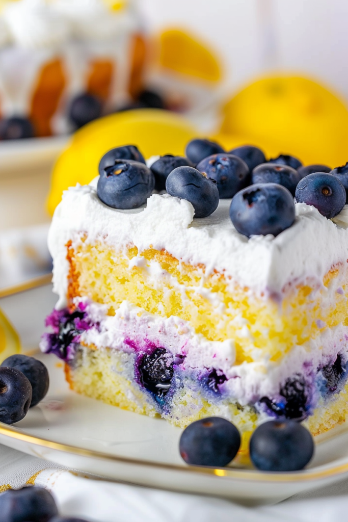 Delicious Lemon Blueberry Poke Cake