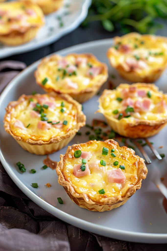 Delicious Mini Ham and Cheese Quiche Cups