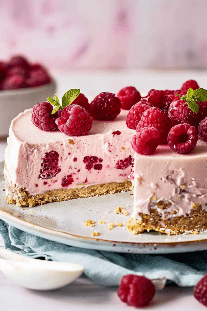 Delicious No-Bake Raspberry Cheesecake