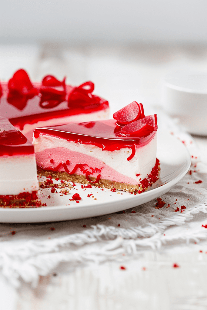 Delicious No-Bake Red Rippers Cheesecake Slice