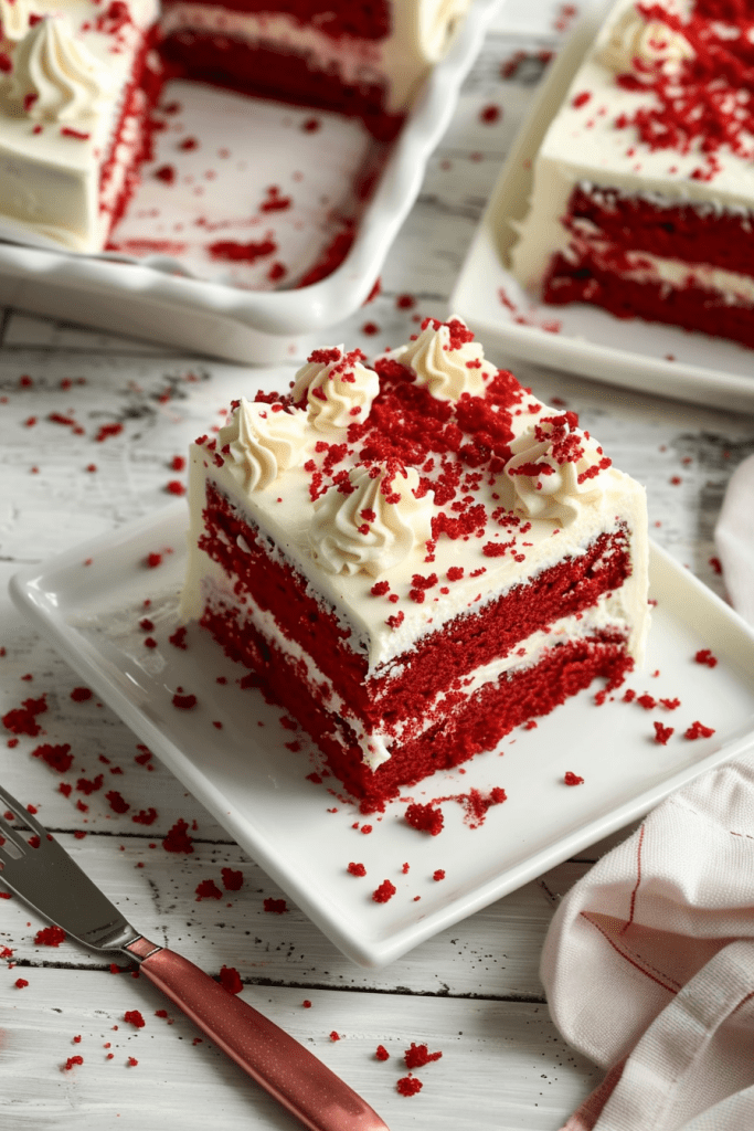 Delicious Red Velvet Poke Cake