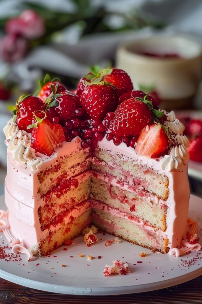 Delicious Strawberry Cake