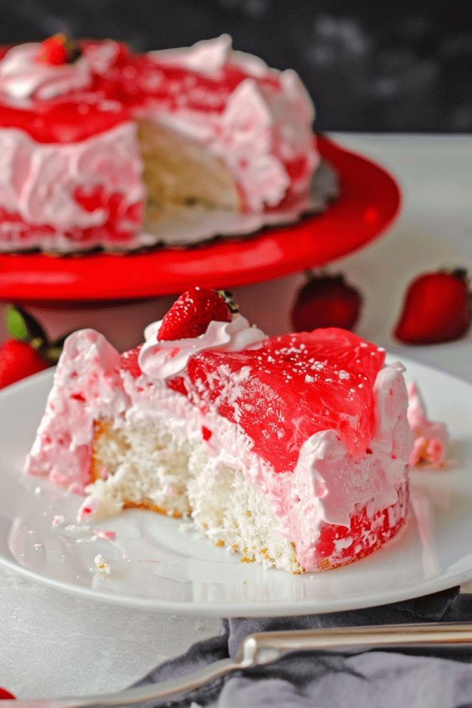 Delicious Strawberry Jello Angel Food Cake Dessert