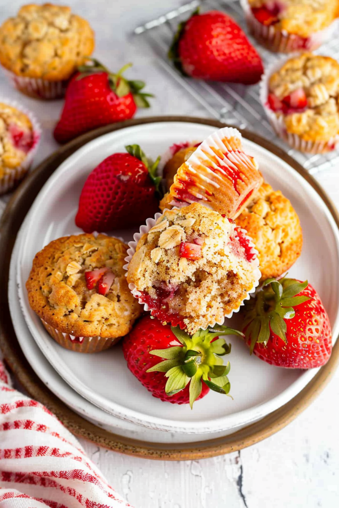 Delicious Strawberry Oatmeal Muffins