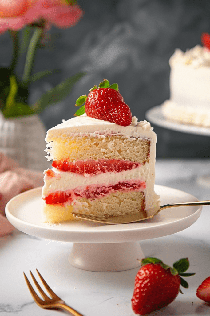 Delicious Strawberry Vanilla Cake