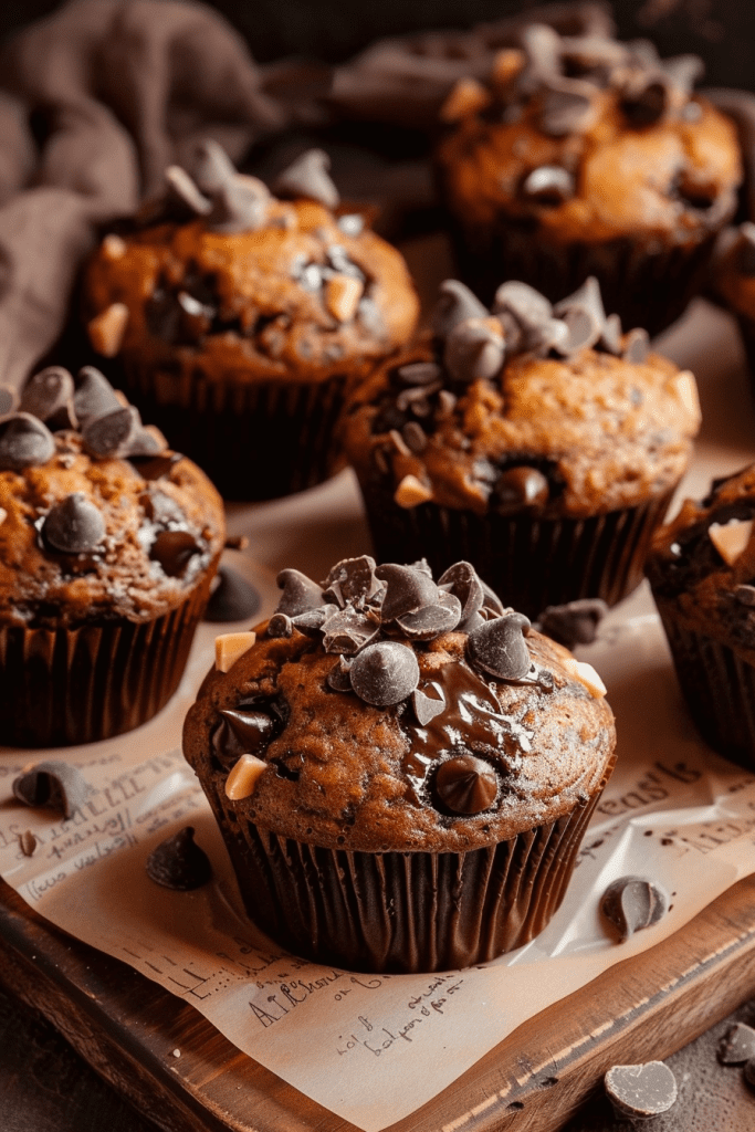 Double Chocolate Peanut Butter Muffins