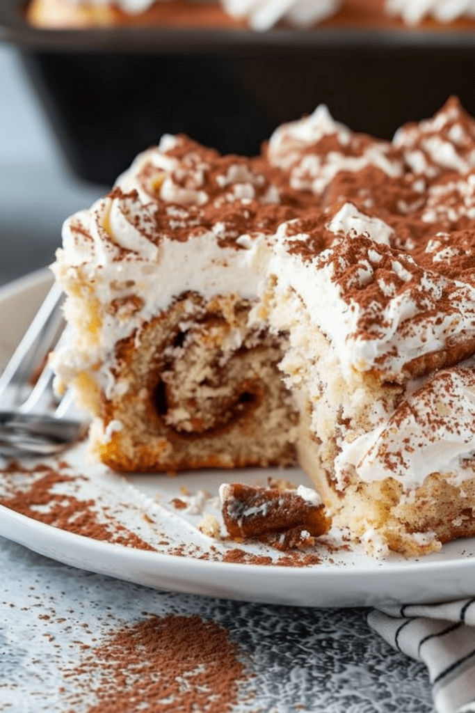 Cinnamon Roll Poke Cake