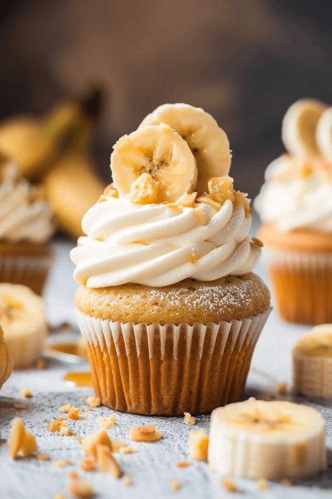 Filling the Banana Pudding Cupcakes