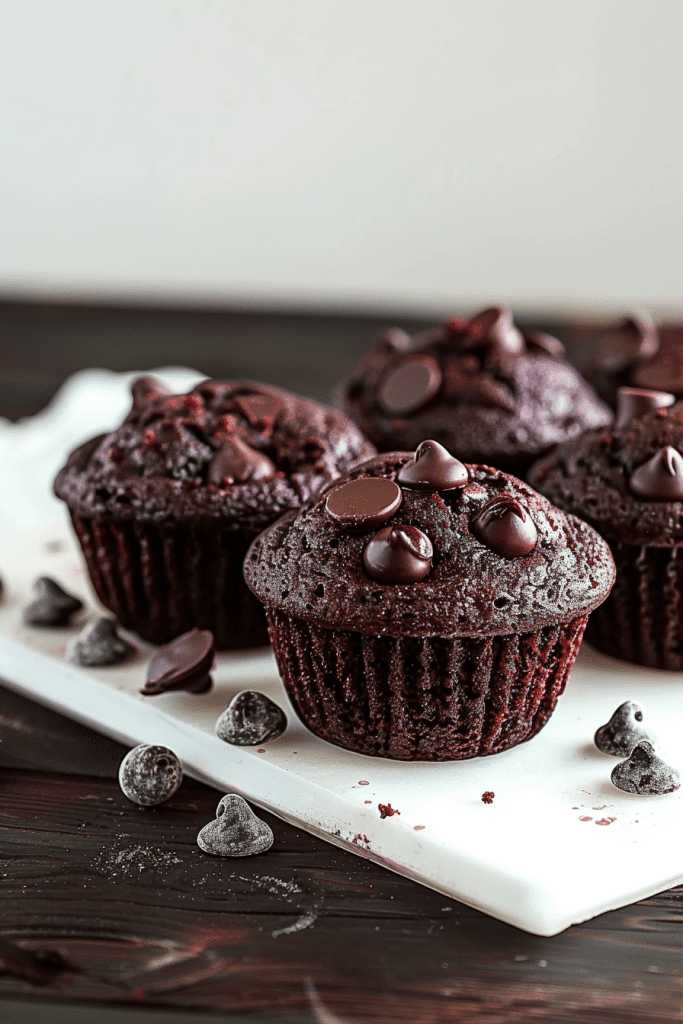 Fudgy Vegan Double Chocolate Beet Muffins