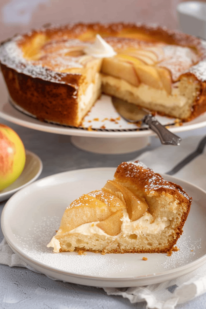 German Apple Custard Cake