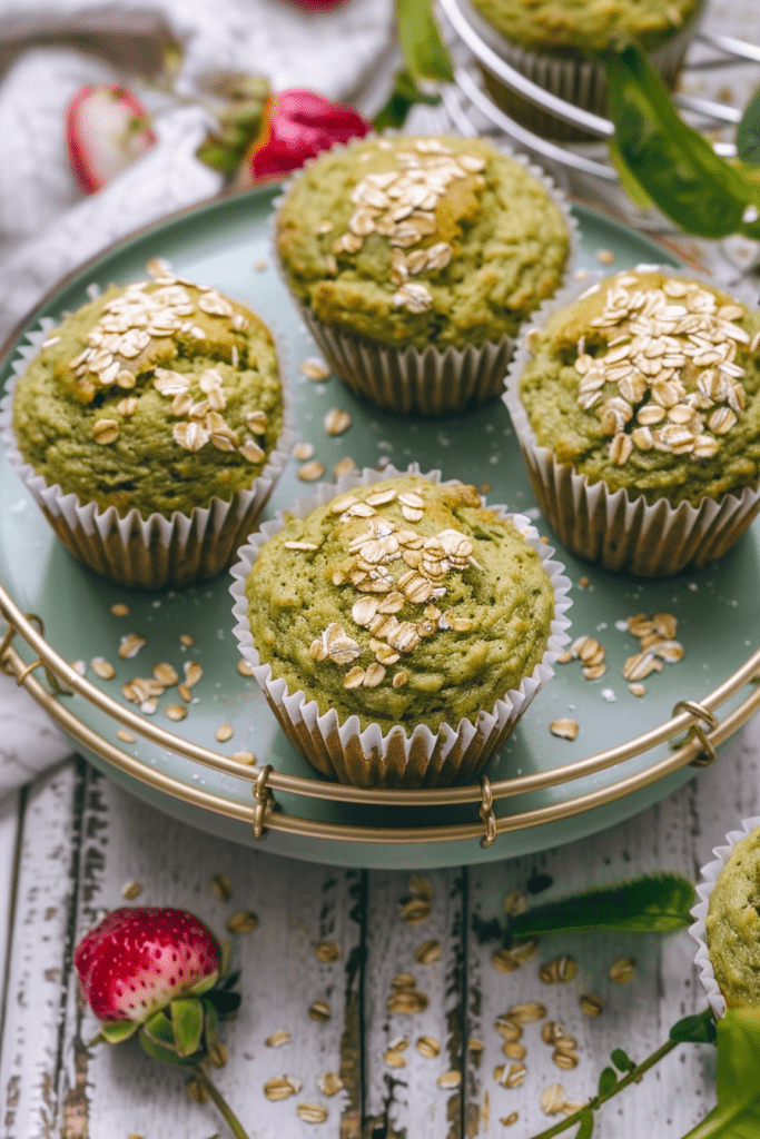 Healthy Oatmeal Green Smoothie Muffin