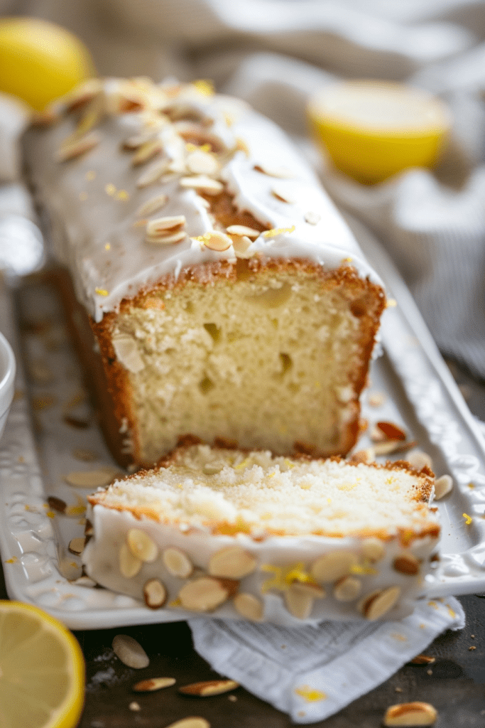 Iced Almond Lemon Loaf Cake Recipe