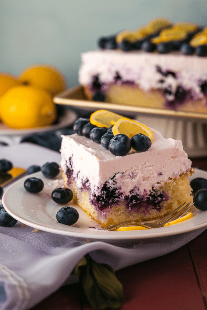 Lemon Blueberry Poke Cake Recipe