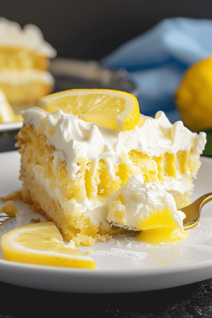 Lemon Pudding Poke Cake