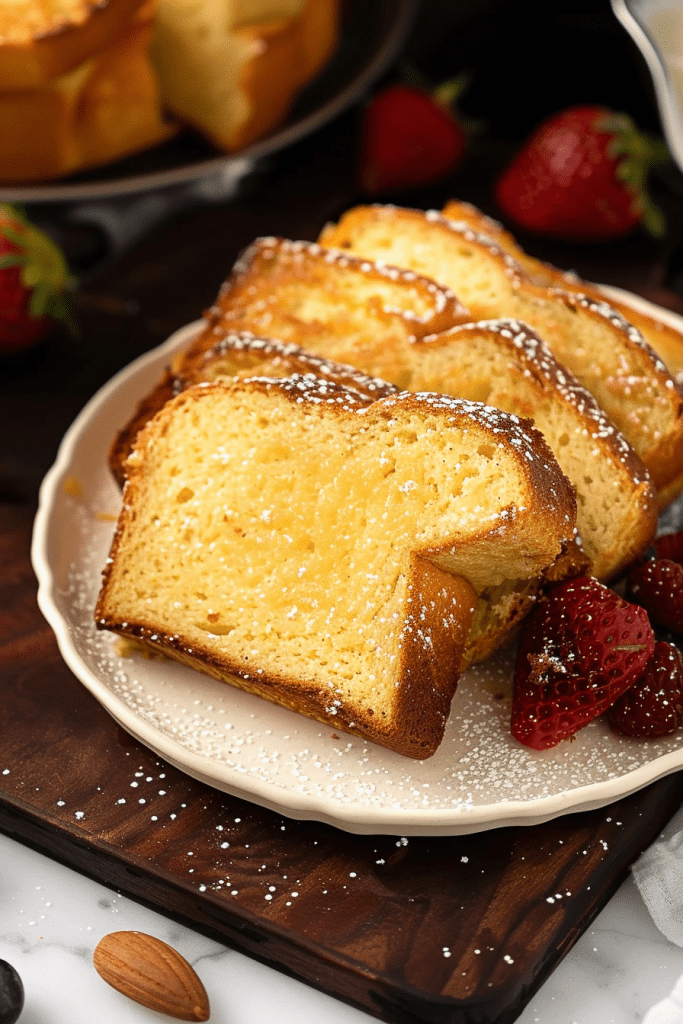 Making Pound Cake French Toast