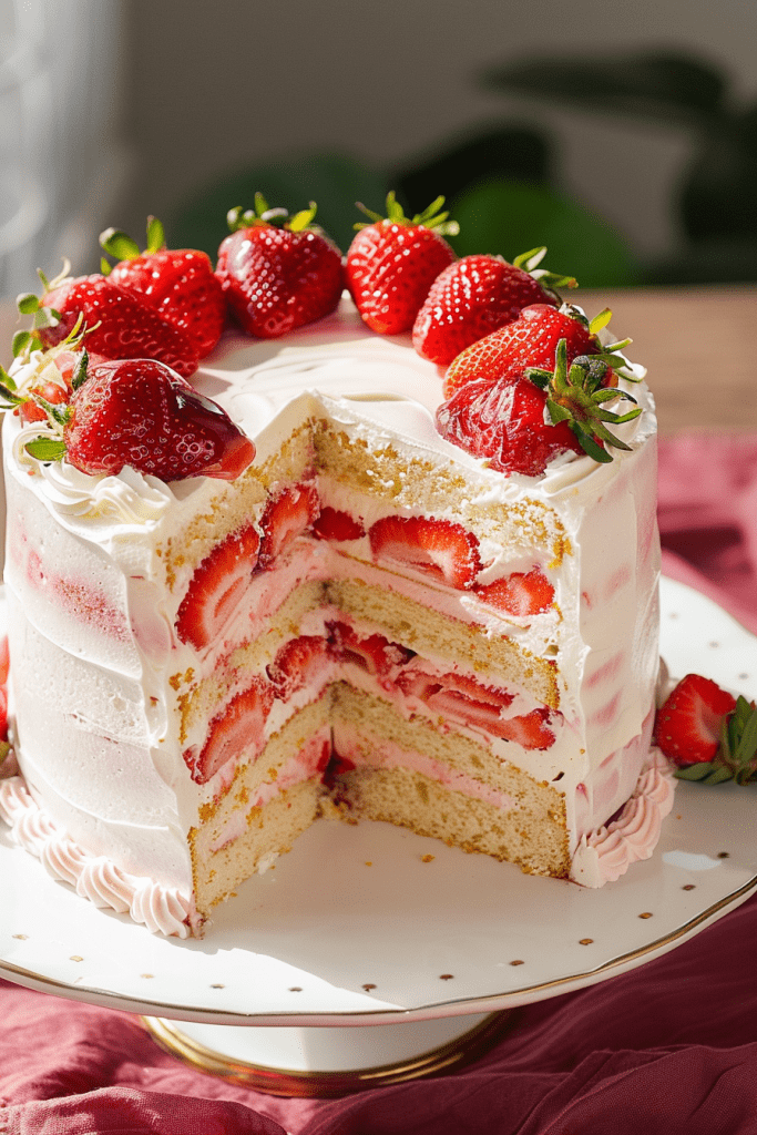 Making the Strawberry Cake Batter