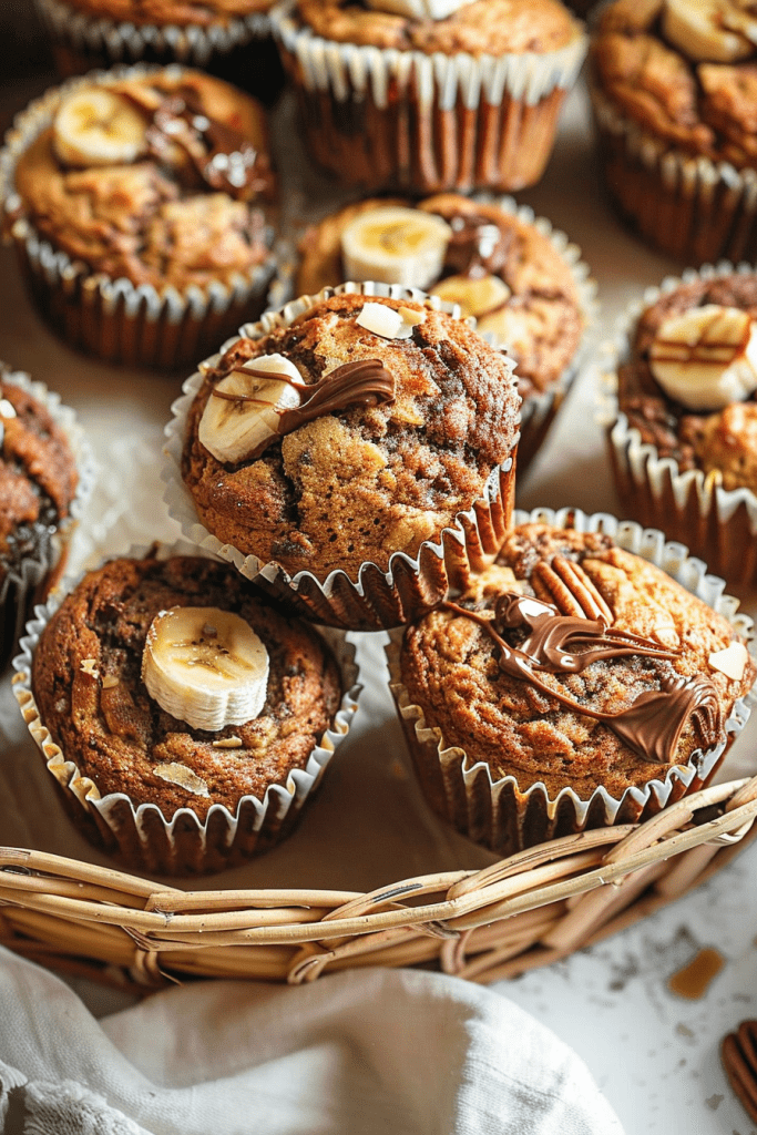 Mixing Banana Nutella Muffins