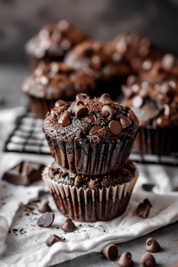 Mixing Triple Chocolate Muffins