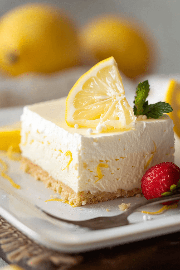 No Bake Lemon Cheesecake Squares