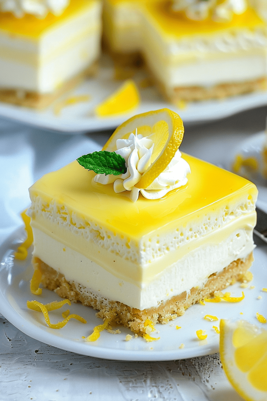 No Bake Lemon Cheesecake Squares Recipe