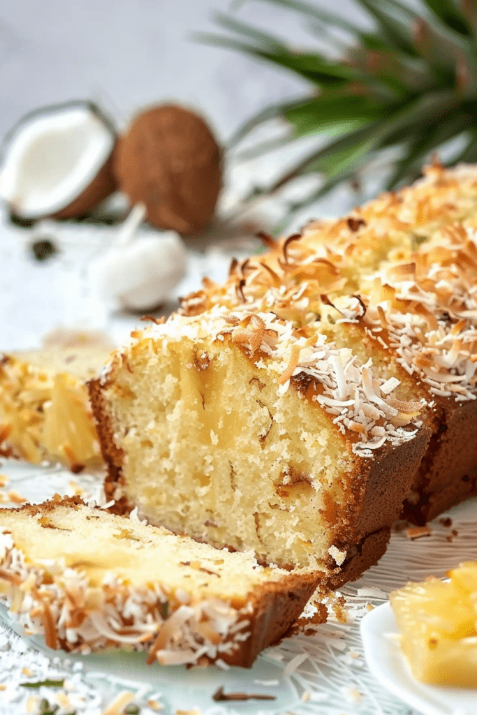 Pineapple Coconut Loaf Cake