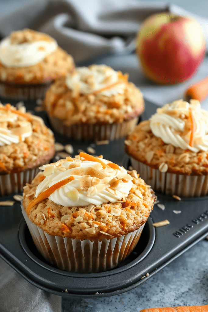 Serving Apple Carrot Ginger Muffins