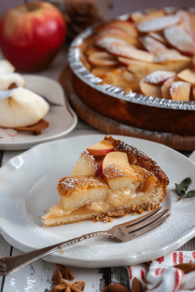 Serving Apple Custard Cake