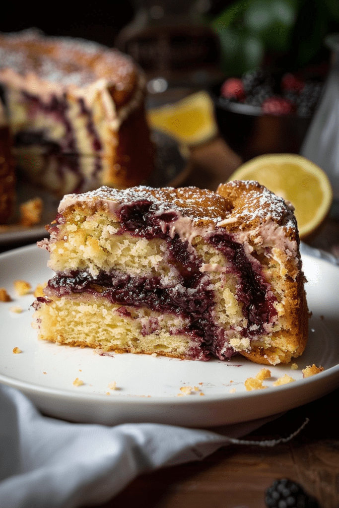 Serving Blackberry Swirl Coffee Cake