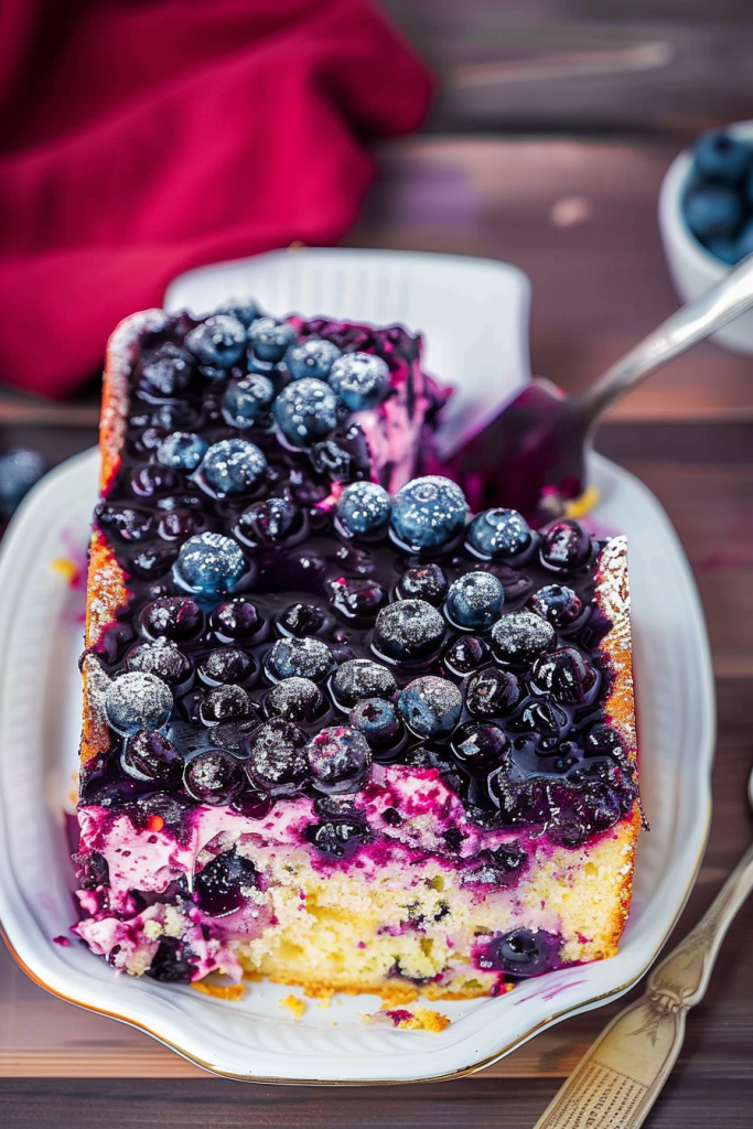 Serving Blueberry Dump Cake