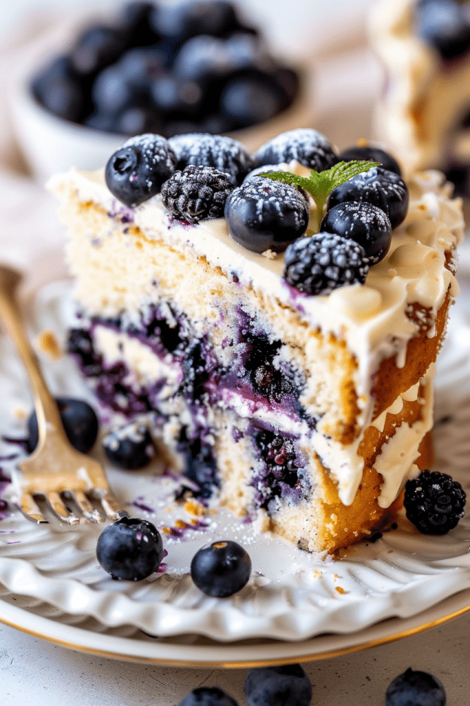 Serving Blueberry Sour Cream Coffee Cake