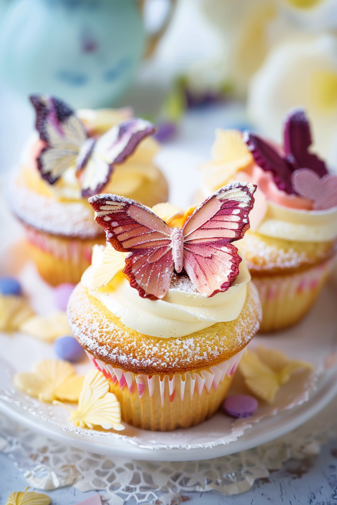 Serving British Butterfly Cakes