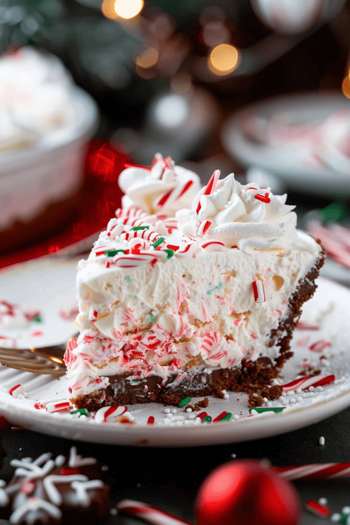 Serving Candy Cane Pie