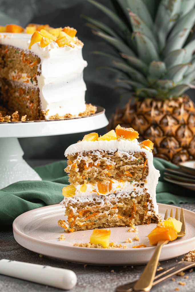 Serving Carrot Pineapple Cake