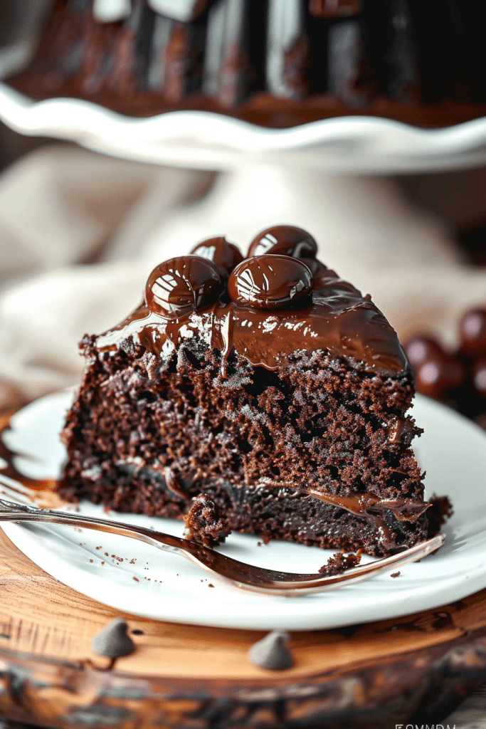 Serving Chocolate Brownie Cake