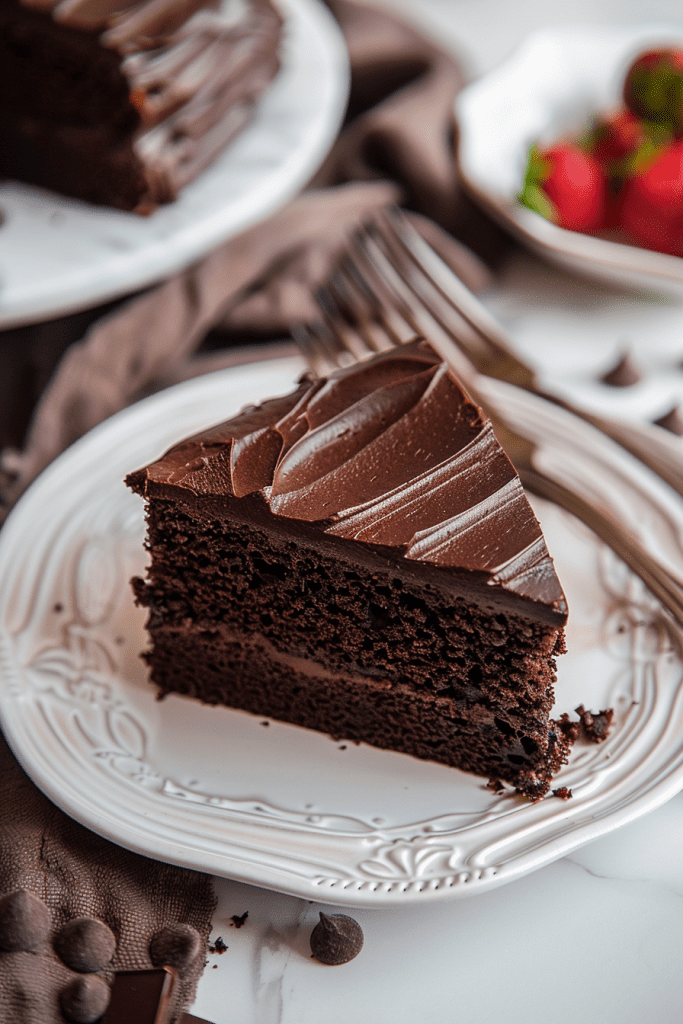 Serving Chocolate Cake