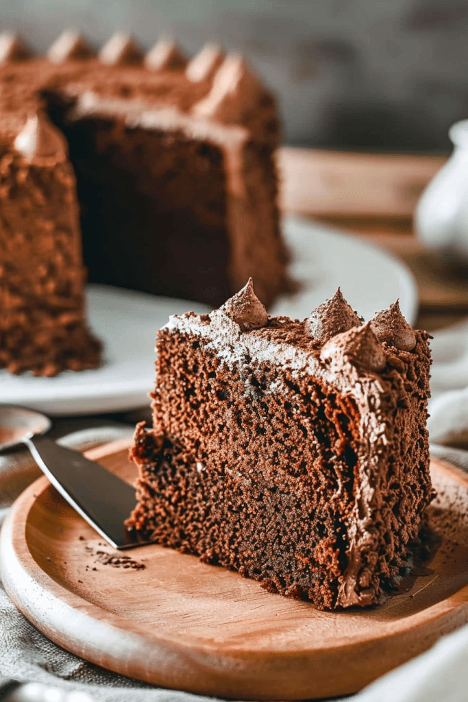 Serving Chocolate Chiffon Cake