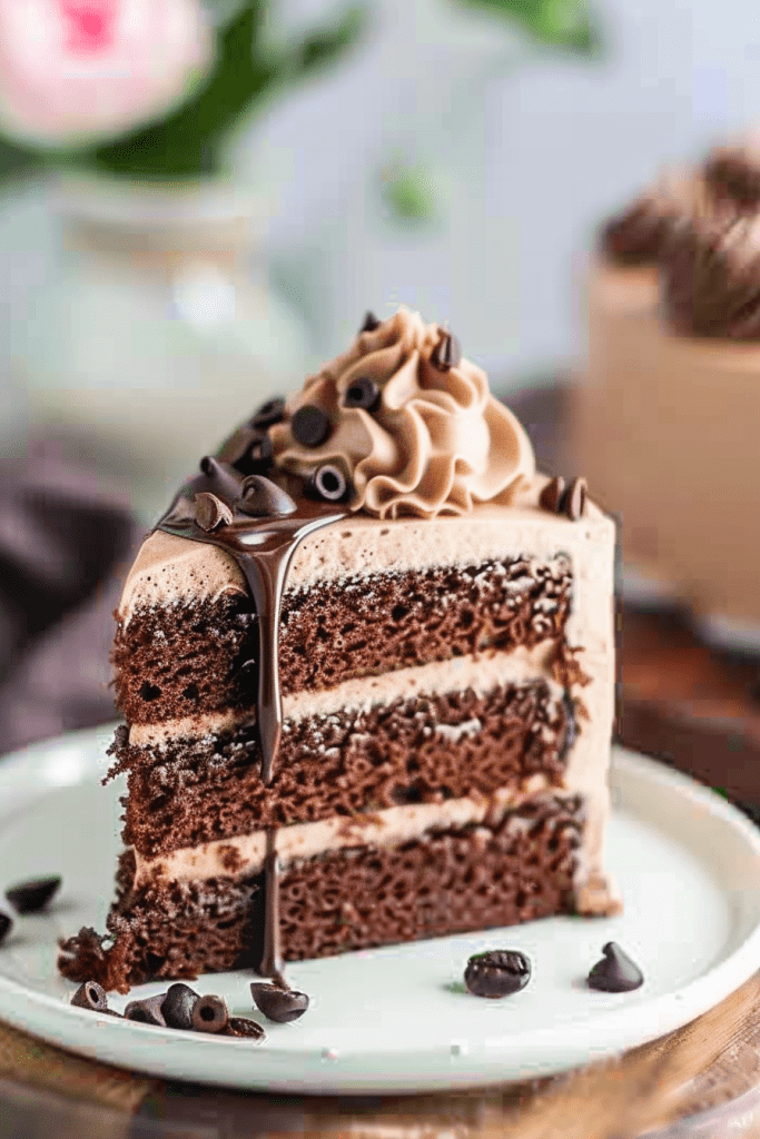 Serving Chocolate Mocha Cake