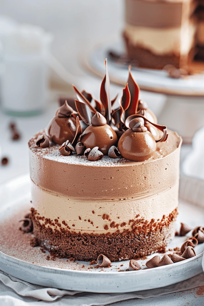 Serving Chocolate Mousse Cake