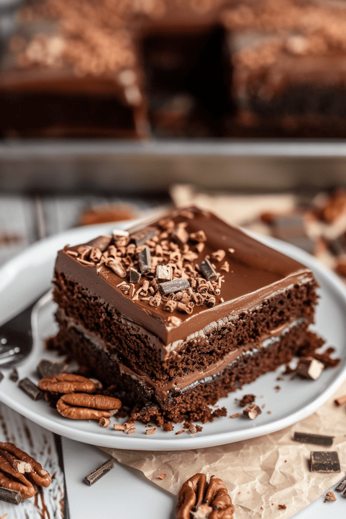 Serving Chocolate Texas Sheet Cake