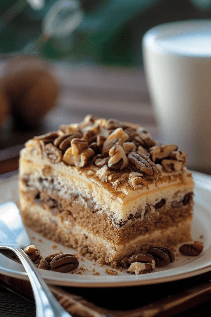 Serving Cinnamon Walnut Coffee Cake