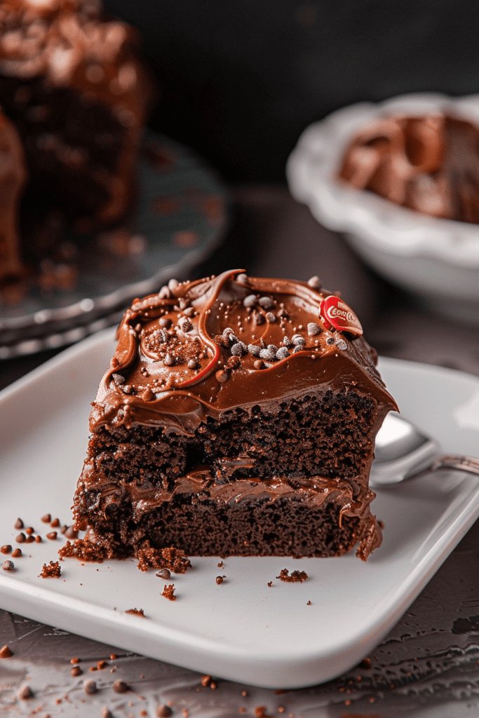 Serving Coca Cola Chocolate Cake