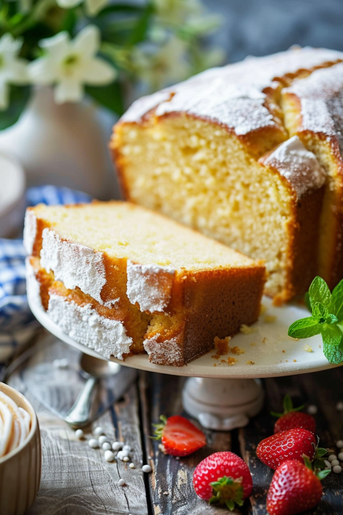 Serving Condensed Milk Pound Cake