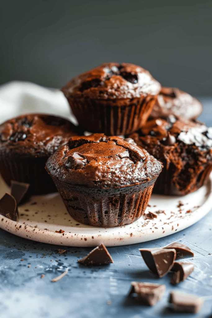 Serving Flourless Chocolate Muffins