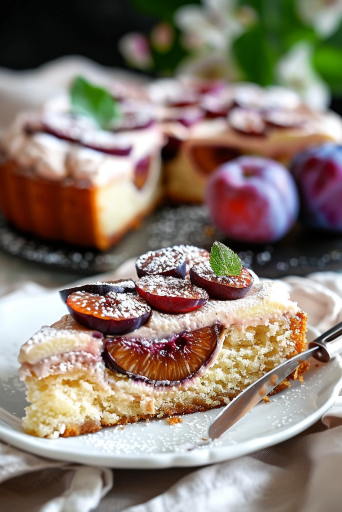 Serving German Plum Cake