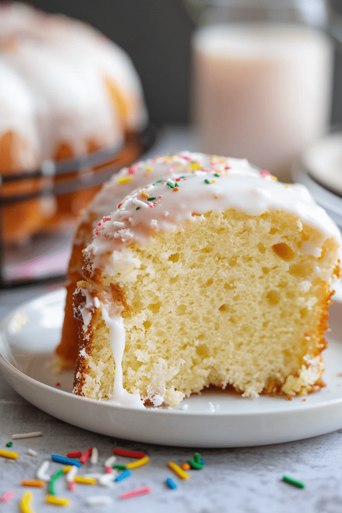 Serving Glazed Buttermilk Donut Cake