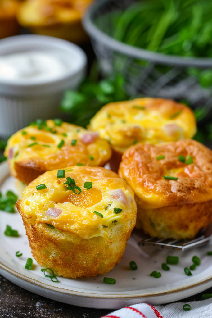 Serving Ham and Cheese Egg Muffins