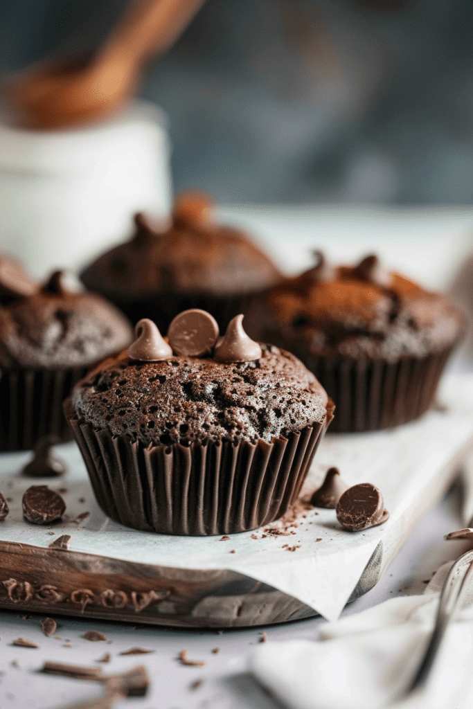 Serving Healthy Chocolate Muffins