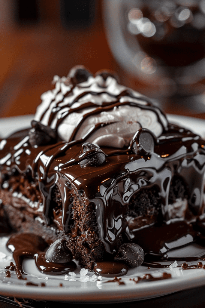 Serving Hot Fudge Chocolate Pudding Cake