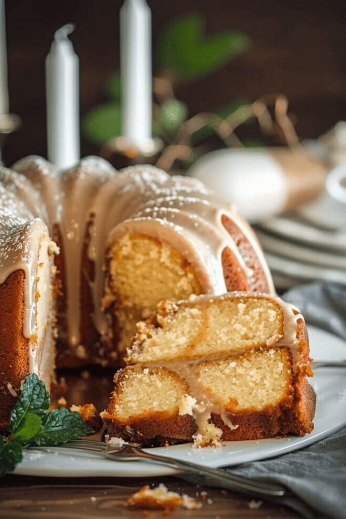 Serving Irish Cream Bundt Cake